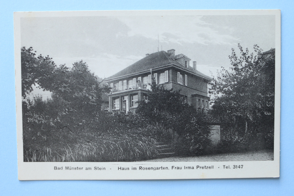 Ansichtskarte AK Bad Münster am Stein 1910-1930 Haus Rosengarten Frau Pretzell Hausansicht Architektur Ortsansicht Rheinland Pfalz